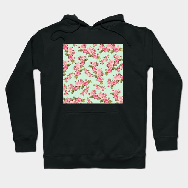 Vintage Rose Floral Pattern Hoodie by FloralPatterns